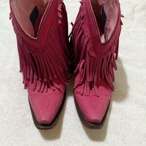 Fringe Pink Western Boots
